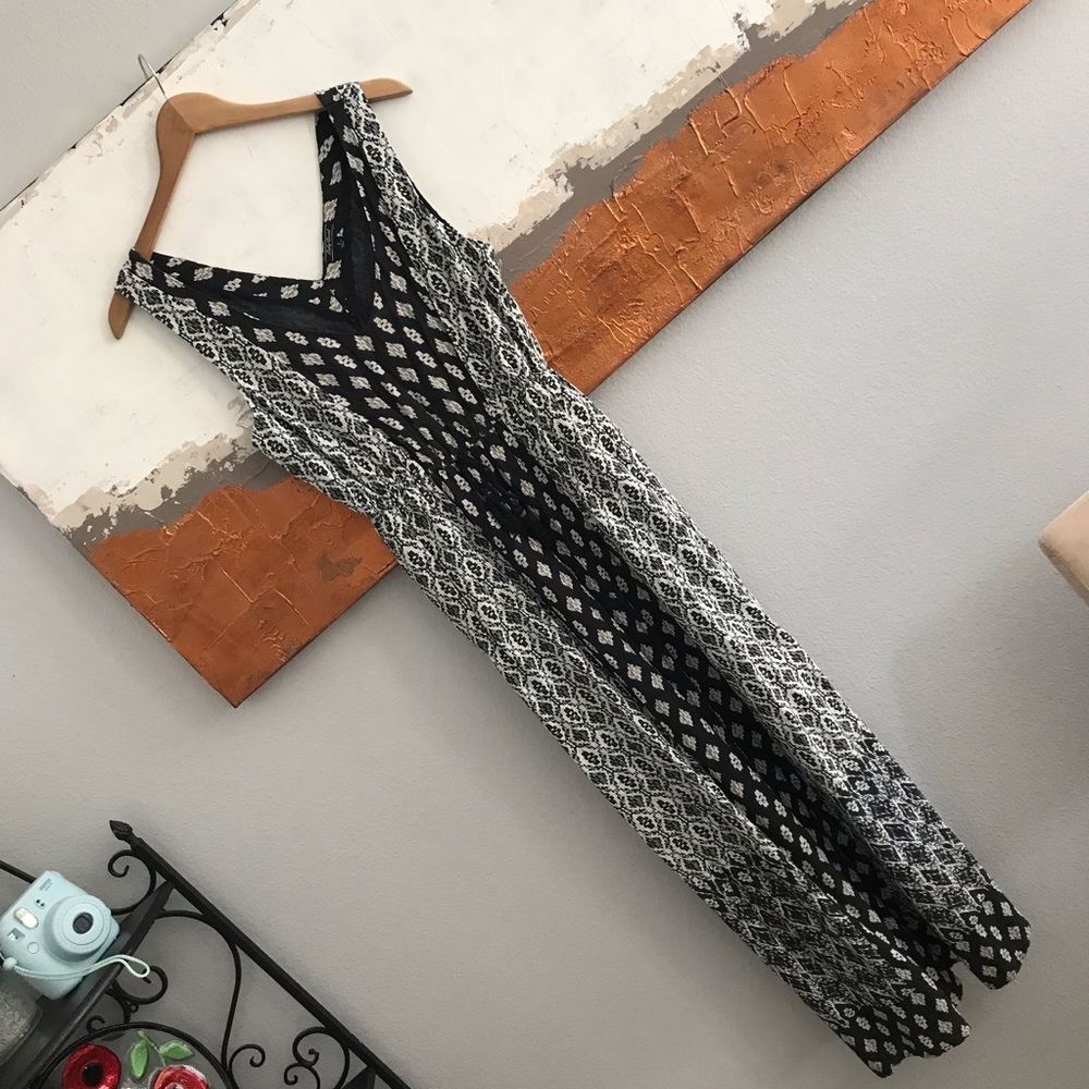 Lucky Brand Black & White Boho Maxi Dress